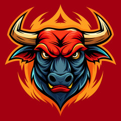 Obraz premium Modern, Bull, Vector, Logo, Illustration, Strong, 