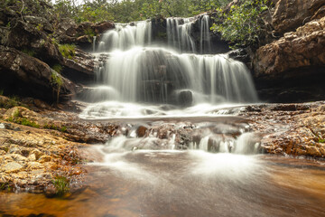 Cachoeira no distrito de Conselheiro Mata, na cidade de Diamantina, Estado de Minas Gerais, Brasil