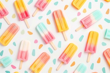Cute Popsicle Pattern, summer theme, repeating pattern Generative AI