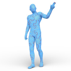 ポーズをとる男性　3DCGレンダリング