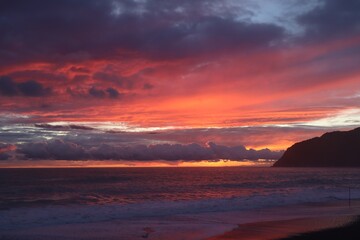 sunset over the sea