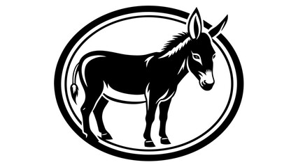 a-donkey-icon-in-circle-logo vector illustration