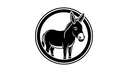 a-donkey-icon-in-circle-logo vector illustration