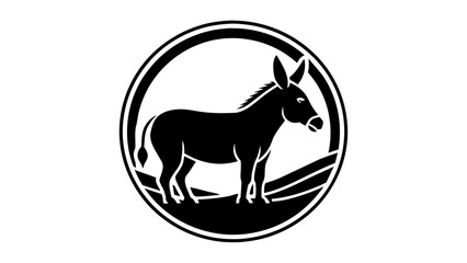 a-donkey-icon-in-circle-logo vector illustration
