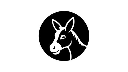 a-donkey-icon-in-circle-logo vector illustration