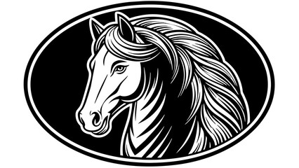 a-horse-icon-in-circle-logo vector illustration