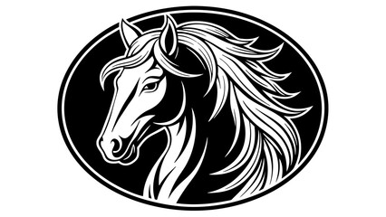 a-horse-icon-in-circle-logo vector illustration