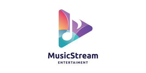 Music connects logo media vector icon. Multimedia logo. Company logo