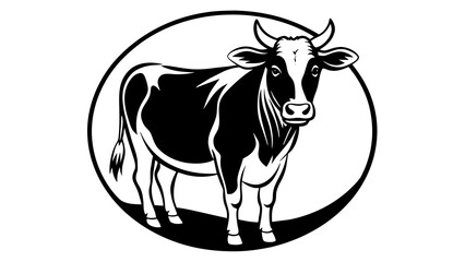 a-cow-icon-in-circle-logo vector illustration