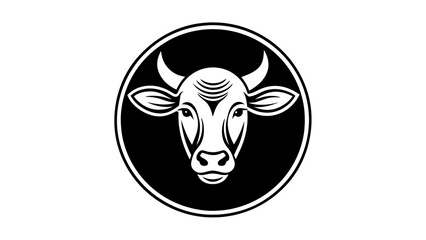 a-cow-icon-in-circle-logo vector illustration