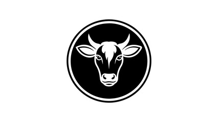 a-cow-icon-in-circle-logo vector illustration