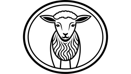 a-lamb-icon-in-circle-logo vector illustration 