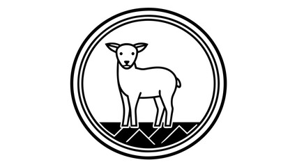 a-lamb-icon-in-circle-logo vector illustration 