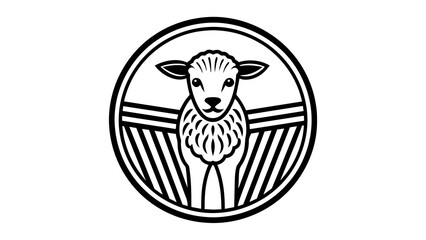 a-lamb-icon-in-circle-logo vector illustration 
