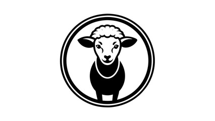 a-lamb-icon-in-circle-logo vector illustration 