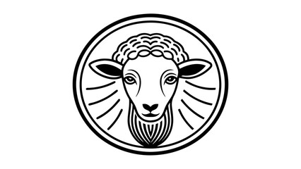 a-lamb-icon-in-circle-logo vector illustration 