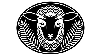 a-lamb-icon-in-circle-logo vector illustration 