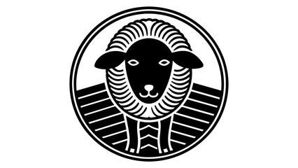 a--sheep-icon-in-circle-logo vector illustration 