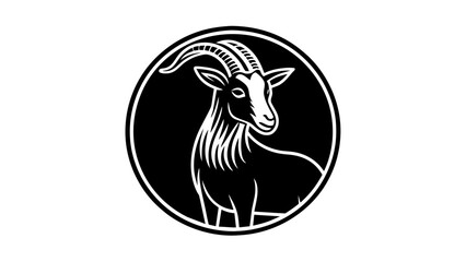 a--goat-icon-in-circle-logo vector illustration