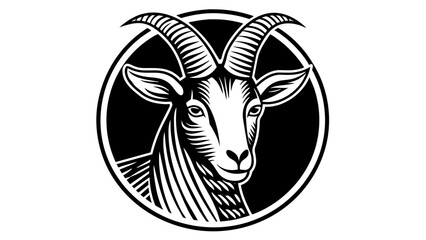 a--goat-icon-in-circle-logo vector illustration