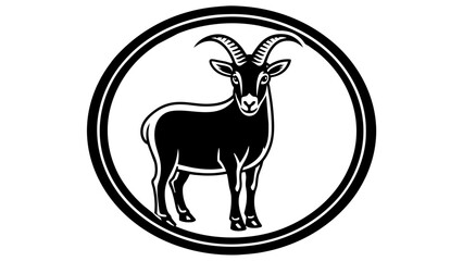 a--goat-icon-in-circle-logo vector illustration