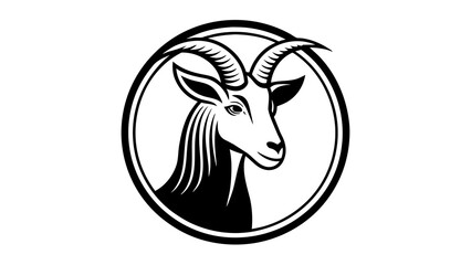 a--goat-icon-in-circle-logo vector illustration