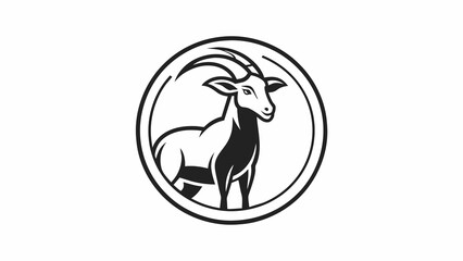 a--goat-icon-in-circle-logo vector illustration
