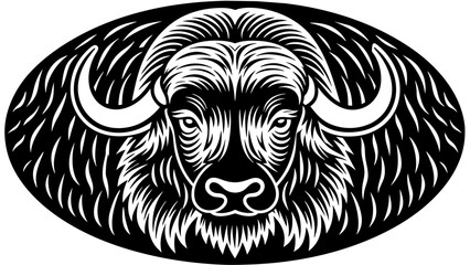 a--buffalo-icon-in-circle-logo vector illustration