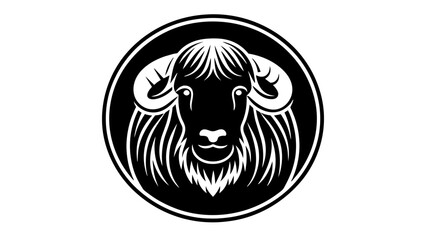 a--buffalo-icon-in-circle-logo vector illustration