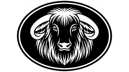 a--buffalo-icon-in-circle-logo vector illustration