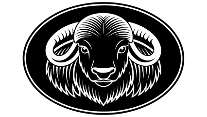 a--buffalo-icon-in-circle-logo vector illustration