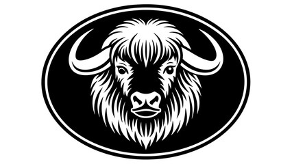 a--buffalo-icon-in-circle-logo vector illustration