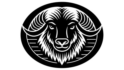 a--buffalo-icon-in-circle-logo vector illustration