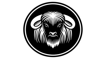 a--buffalo-icon-in-circle-logo vector illustration