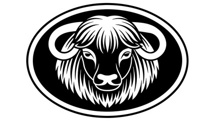 a--buffalo-icon-in-circle-logo vector illustration