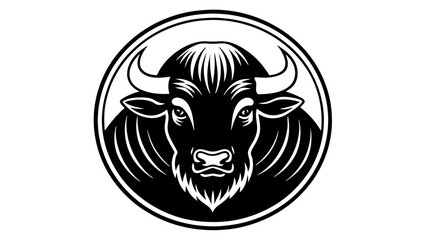 a--buffalo-icon-in-circle-logo vector illustration