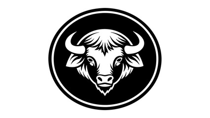 Obraz premium a--buffalo-icon-in-circle-logo vector illustration
