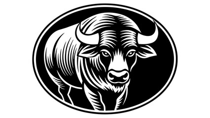a--buffalo-icon-in-circle-logo vector illustration