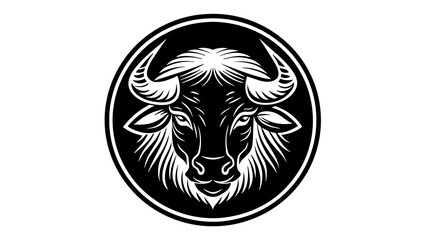 a--buffalo-icon-in-circle-logo vector illustration