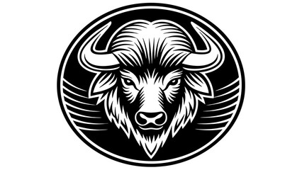 a--buffalo-icon-in-circle-logo vector illustration