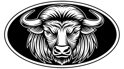 a--buffalo-icon-in-circle-logo vector illustration 