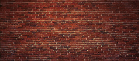 Wide Angle Large Brickwall Background of Red Brick