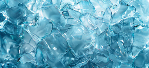 Blue Ice Abstract Frozen Texture Banner Design