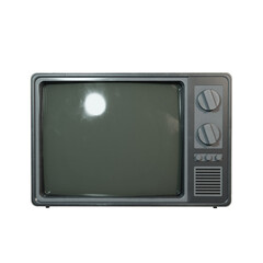 Vintage TV without background 3D