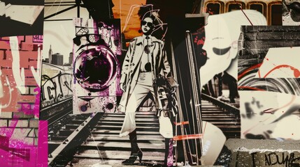 Naklejka premium Collage Art Idea