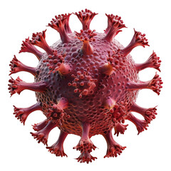 Virus closeup macro Isolation on transparent background
