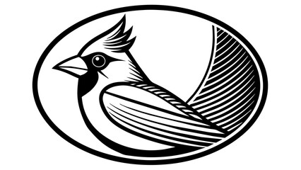 a-picture-of--a-cardinal-icon-in-circle-logo vector illustration 