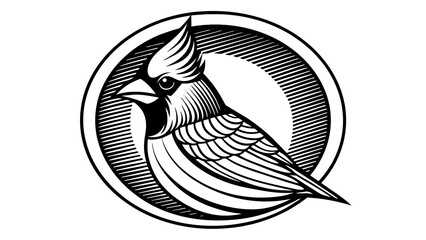 a-picture-of--a-cardinal-icon-in-circle-logo vector illustration 