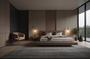 Bedroom interior design in modern classic style