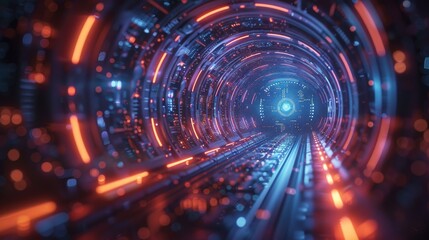 Obraz premium Techno Futuristic Background. Generative AI